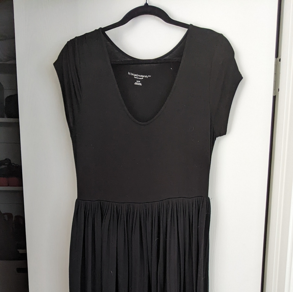Black maxi maternity dress